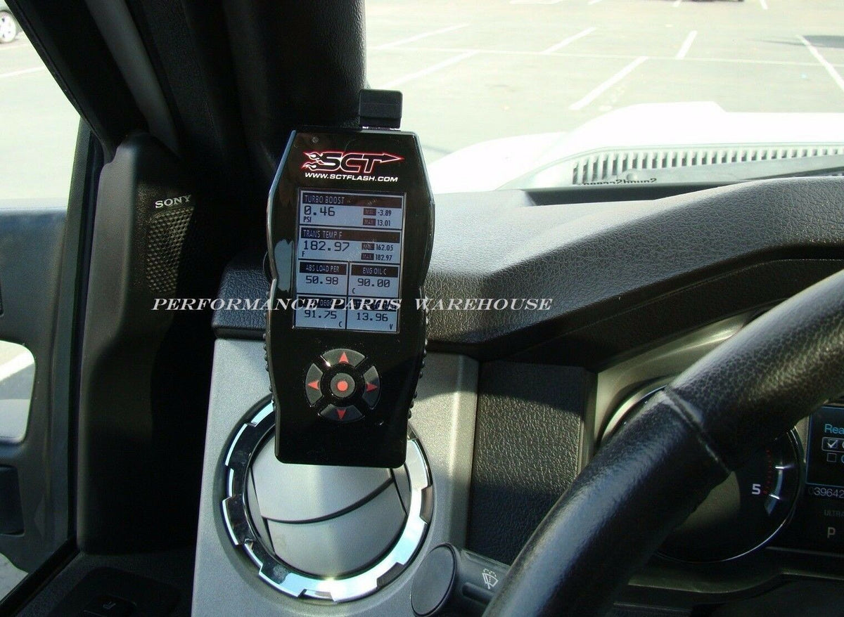 SCT X4 PROGRAMMER & PILLAR GAUGE MOUNT 2011-16 FORD F250 F350 (N0