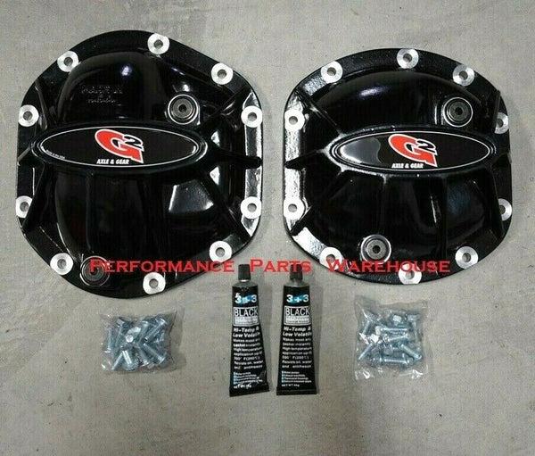 07-18 JEEP WRANGLER JK FRONT & REAR BLACK ALUMINUM DIFF COVERS - DANA 30 & 44