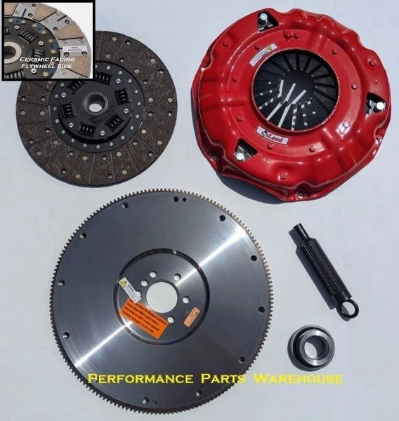 97-15 CHEVY LS CLUTCH w STEEL FLYWHEEL McLEOD SUPER STREET PRO 26-SPLINE TREMEC T5 T56 TKO TKX; 550-HP