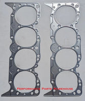 (2) CHEVY 348-409 STEEL SHIM HEAD GASKETS 4.530 x .020" - HP High Compression