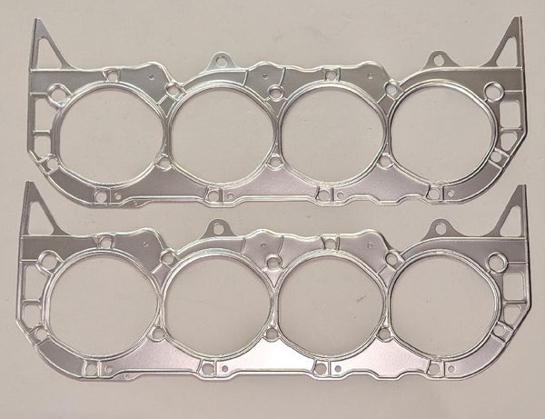 (2) BBC CHEVY 396 427 454 STEEL SHIM HEAD GASKETS 4.320 x .020" High Compression
