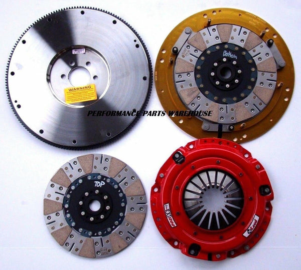 McLEOD RXT 1200-HP TWIN DISC CLUTCH 07-09 MUSTANG SHELBY w/ SFI STEEL FLYWHEEL
