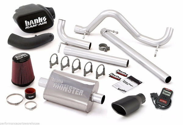 BANKS STINGER w/ AUTOMIND 07-11 JEEP WRANGLER 2-DOOR - BLACK EXHAUST TIP