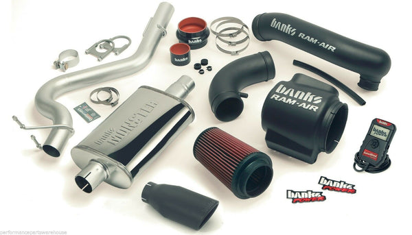 BANKS STINGER w/ AUTOMIND 04-06 JEEP WRANGLER - BLACK EXHAUST TIP