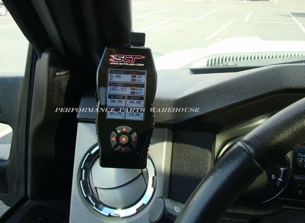 SCT X4 PROGRAMMER & PILLAR GAUGE MOUNT 2011-16 FORD F250 F350 (N0 DPF DeIete)
