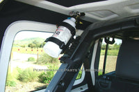 H.D ALUMINUM FIRE EXTINGUISHER MOUNT 76-19 JEEP WRANGLER & UNIVERSAL APPLICATION