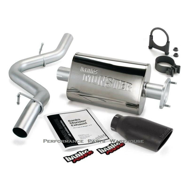 BANKS MONSTER EXHAUST SYSTEM 2000-03 JEEP WRANGLER - BLACK TIP