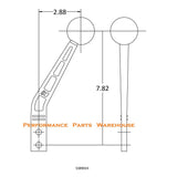 HURST BILLET PLUS SHIFTER STICK HANDLE - ALUMINUM / BLACK ANODIZED - 8" LAY BACK