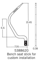 HURST COMPETITION PLUS CHROME SHIFTER STICK HANDLE; BENCH SEAT- 15.5" TALL