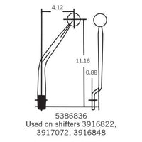 HURST COMPETITION PLUS CHROME SHIFTER STICK HANDLE - 11" TALL, 4" BACK
