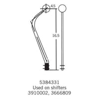 BILLET ALUMINUM SHIFTER STICK, SATIN BLACK - 16.5" TALL, 4.5" SETBACK