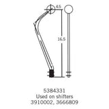 BILLET ALUMINUM SHIFTER STICK, SATIN BLACK - 16.5" TALL, 4.5" SETBACK