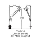 HURST COMPETITION PLUS CHROME SHIFTER STICK HANDLE - 10" TALL, 4.75" BACK; 69-81 CAMARO & 68-74 NOVA